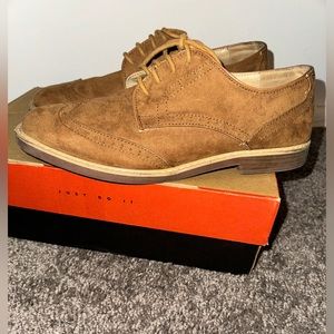 Men’s Suede Brogue Oxford Wingtip Lace up Shoes